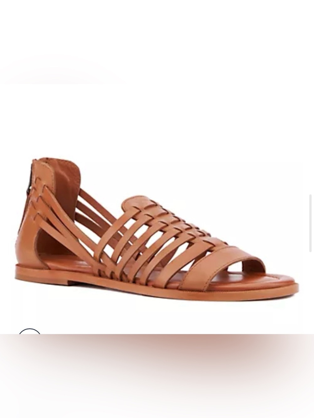 Vintage Foundry Keira Woven Strappy Leather Flat Sandal - Tan‎